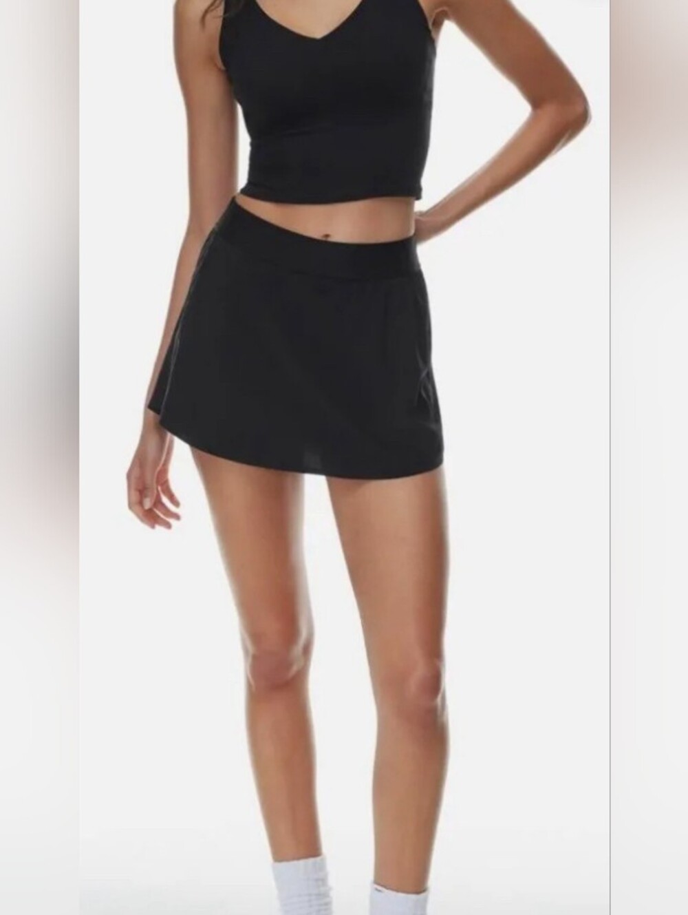 ARITZIA TNA TNAACTION Mini Tennis Skirt Skort NEW NWOT XS Black